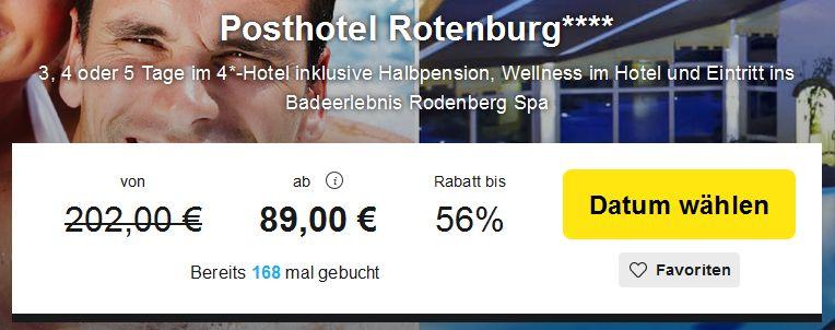 3 Tage im 4*Posthotel Rotenburg inkl. Halbpension ab 89 Euro