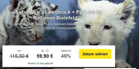 2 Tage im Zoo Safaripark Stukenbrock inkl. 1 Übernachtung mit Frühstück für nur 59,90 Euro