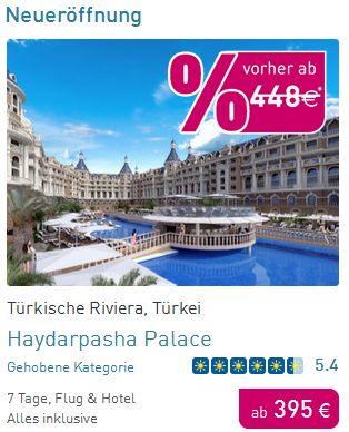 1 Woche Türkei ins Haydarpasha Palace All Inclusive ab 395 Euro